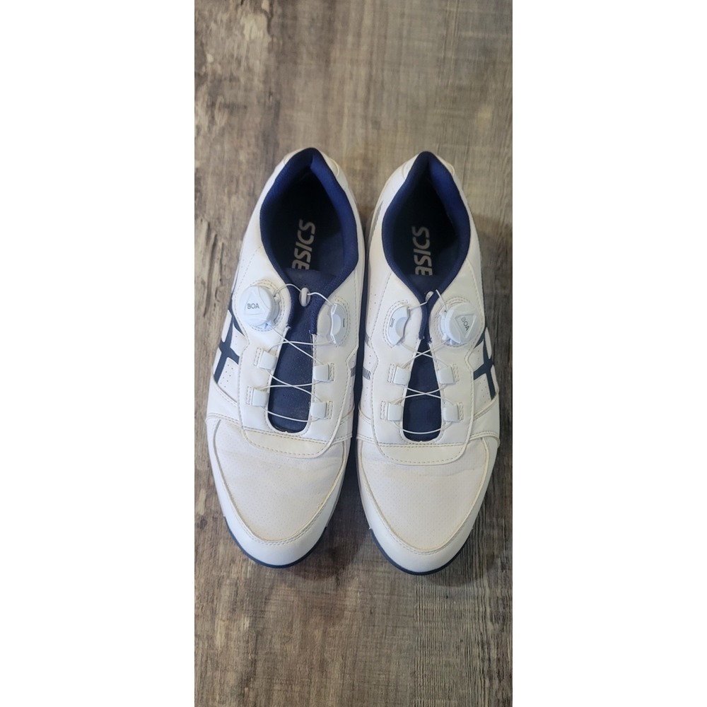 Asics Gel-Preshot Boa Laces Mens 9.5 Golf Shoes 1113A003 White Blue Orange EUC - Picture 8 of 15